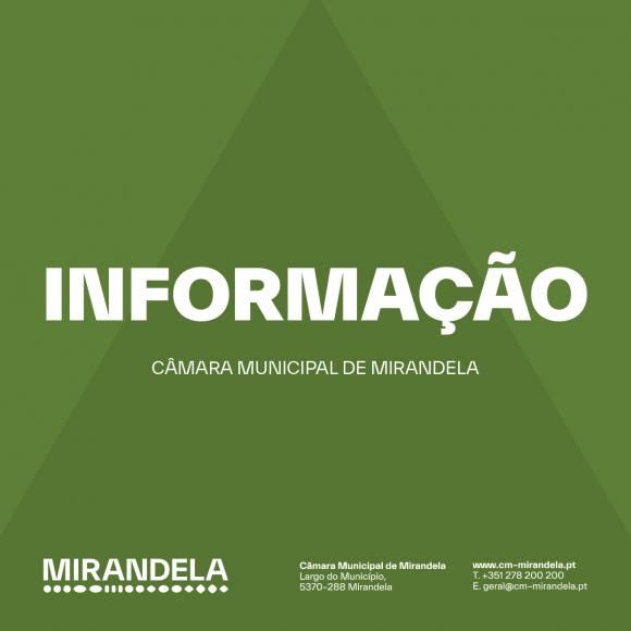 Informação aos Munícipes de Mirandela 