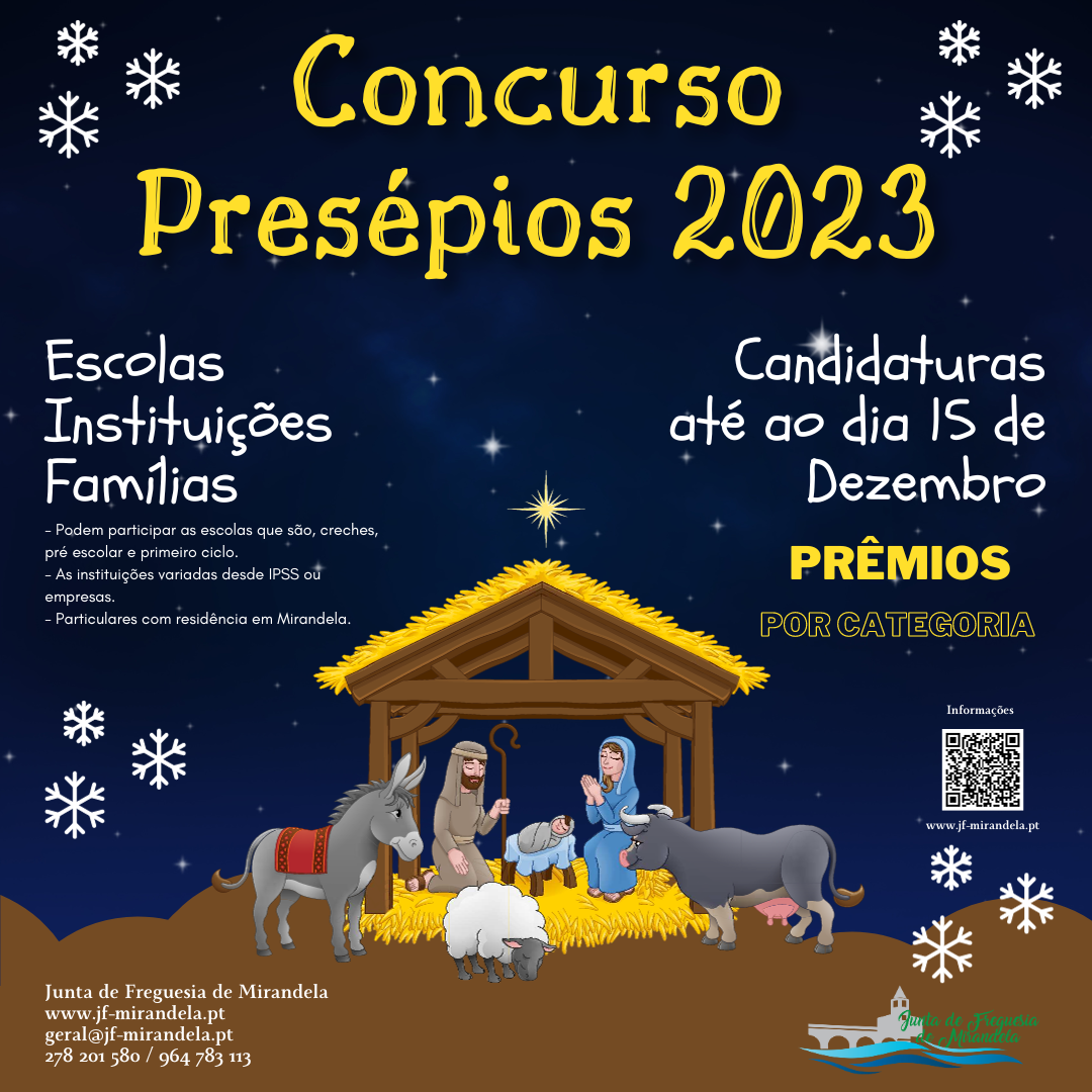 Inscrições para concurso de Presépios de Natal 2023