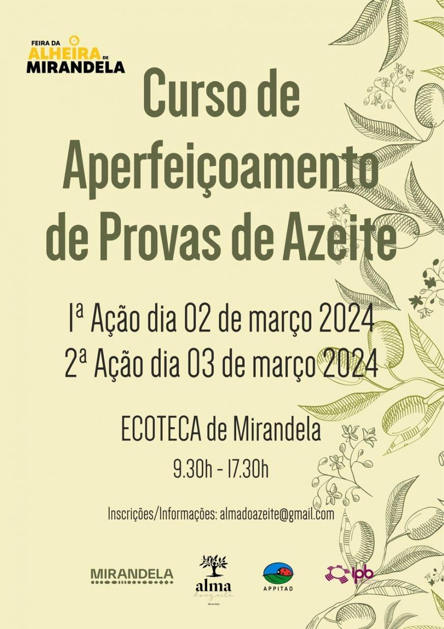 Curso de Aperfeiçoamento de Provas de Azeite - Março de 2024