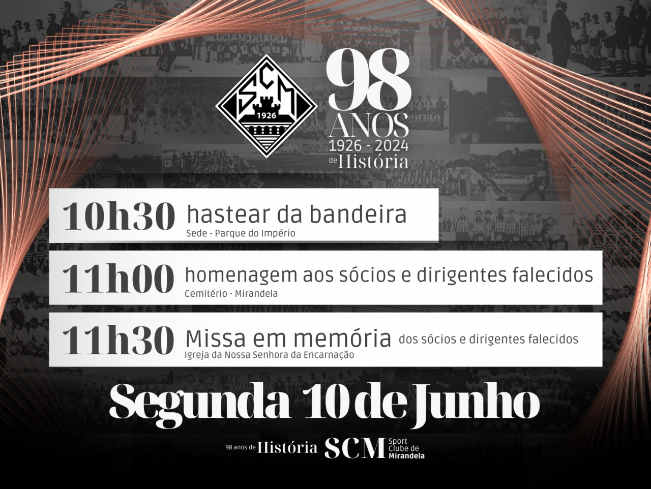 Cartaz do 98º Aniversario do SC Mirandela 