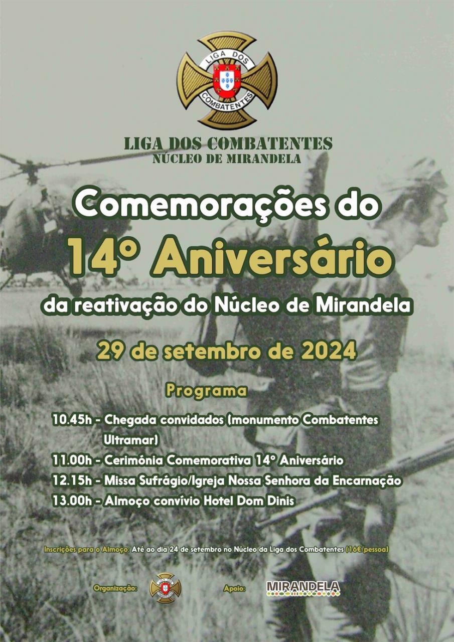 COMEMORAÇÕES DO 14° ANIVERSARIO do Núcleo dos Combatentes de Mirandela