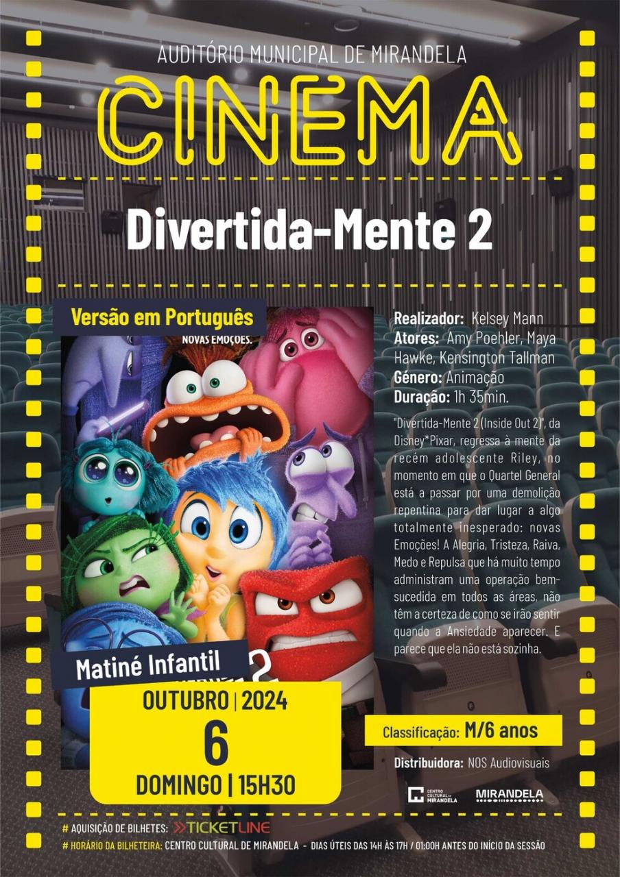 Divertida-Mente 2 - Cinema - Matiné Infantil