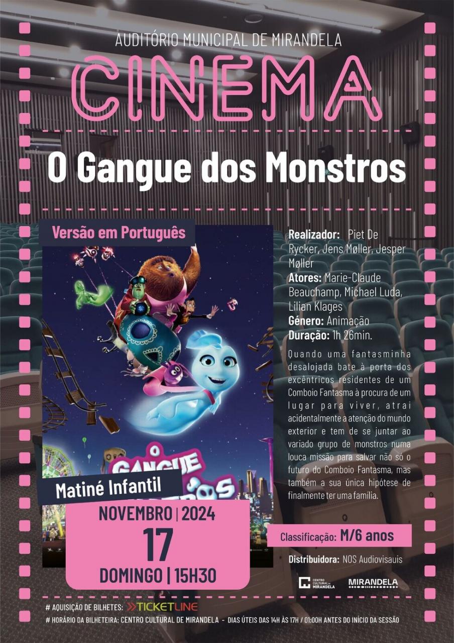 O Gangue dos Monstros - Cinema - Matiné Infantil - Traga a família e venha assistir a esta encantadora aventura cheia de monstros e amizade!