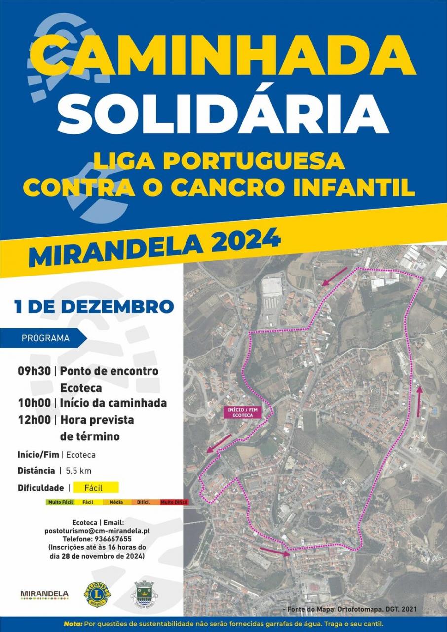 Caminhe Connosco na Caminhada Solidária: Luta Contra o Cancro Infantil (Lions Clube)