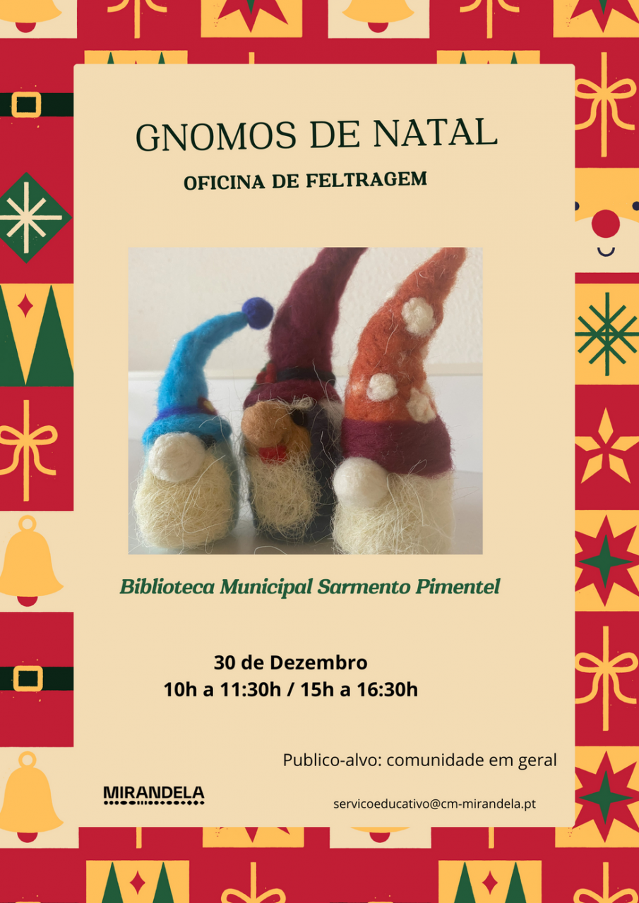 Feltragem de Gnomos de Natal (Técnica Seca) - Oficina